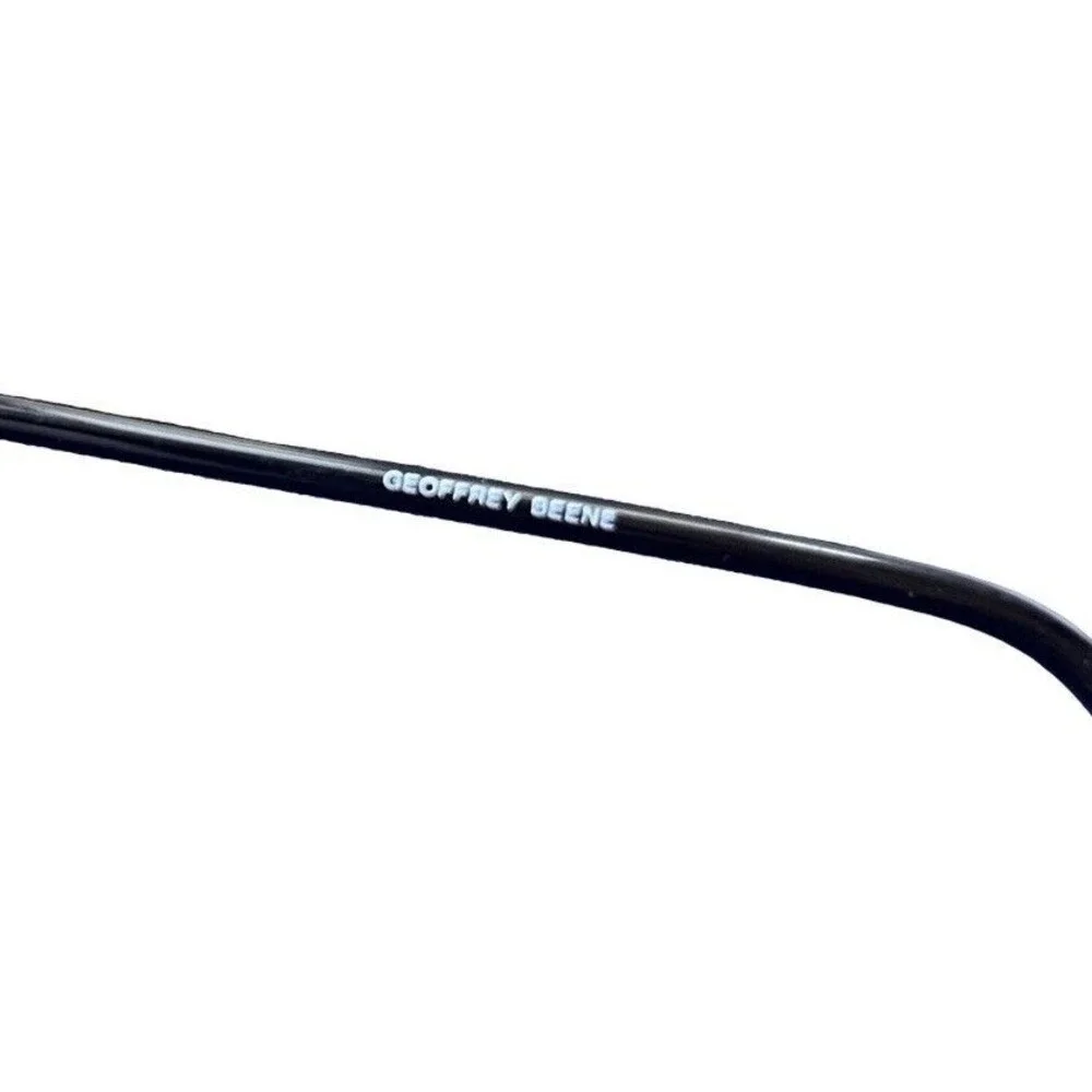 Geoffrey Beene Aviator Sunglasses Black Metal Frame Gray Lenses Unisex
